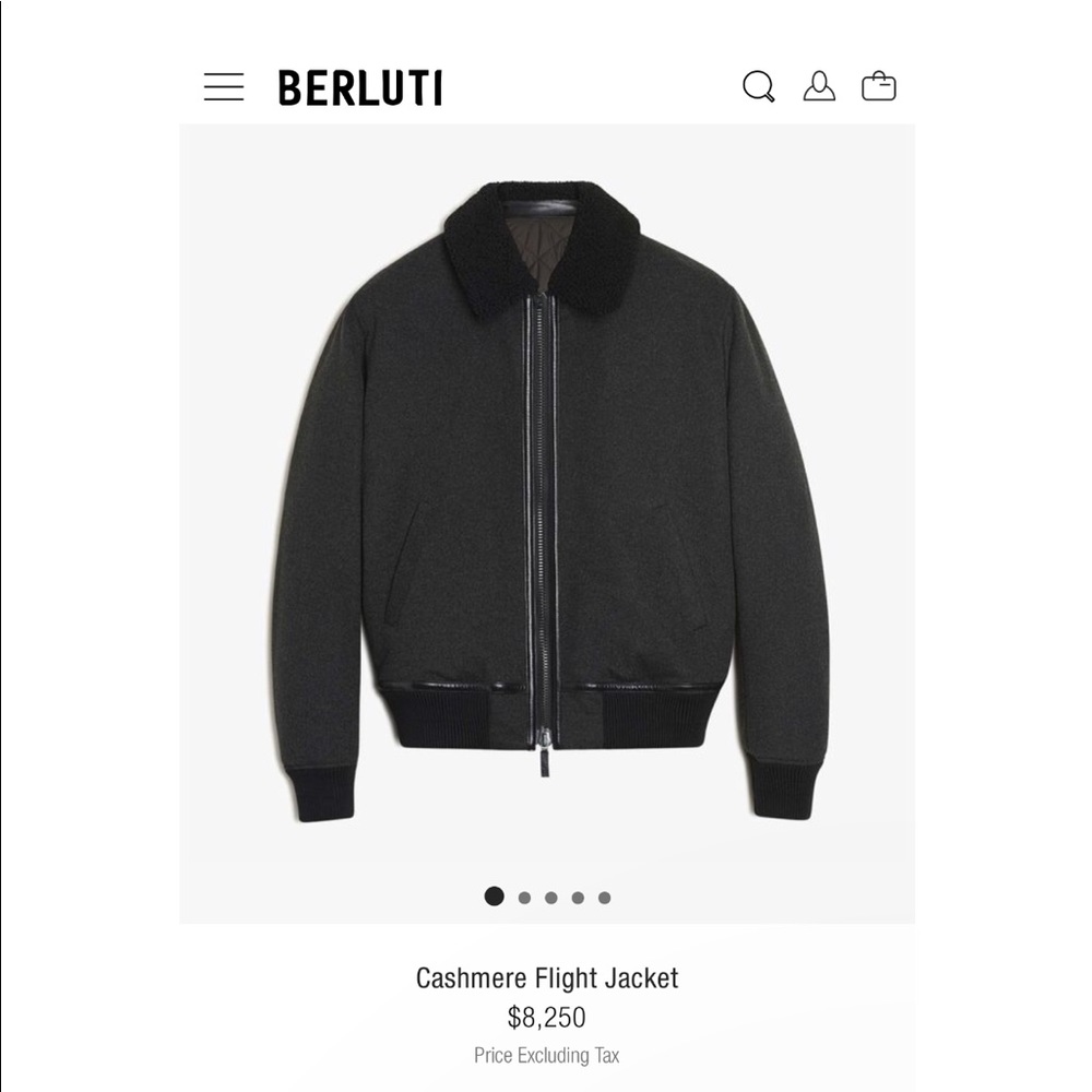 Berluti Cashmere Bomber Jacket Dark Grey